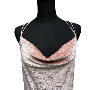 Pink‎ Topshop Velvety Midi Dress Form fitting stretchy. Party wedding date-night